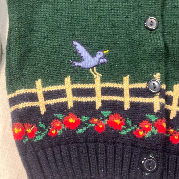 Vintage BT Kids 3T Birdhouse Sweater Collar Plaid Bow Cottagecore Vintage Cute - Picture 5 of 11